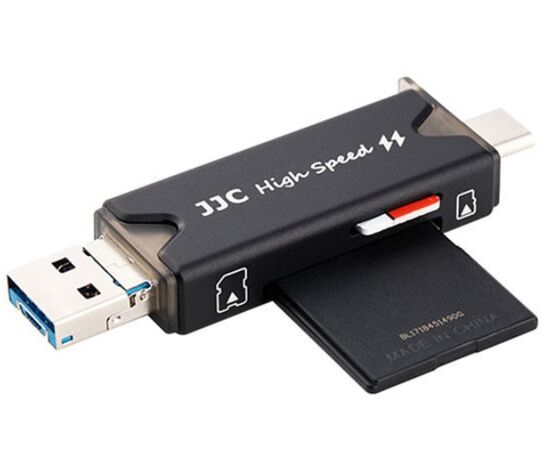 JJC Estojo para Cartões SD / TF / nanoSIM / USB 3.0 Multi-function Card Reader MCR-STM5BP