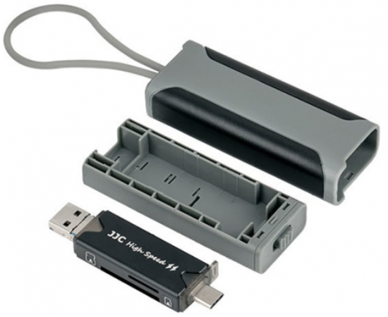 JJC Estojo para Cartões SD / TF / nanoSIM / USB 3.0 Multi-function Card Reader MCR-STM5BP