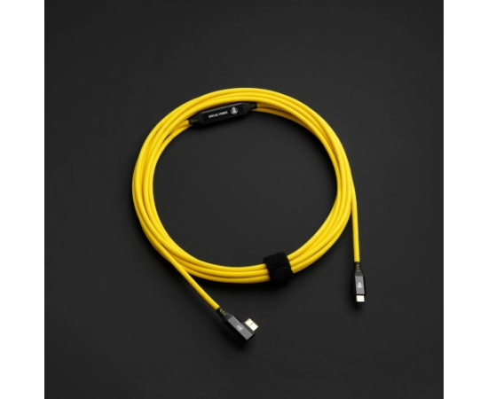 COBRA TETHER CABO USB-C - MICRO-B 90º - 5M YELLOW