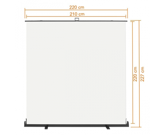 WALIMEX PRO Fundo Roll-Up 210x220cm - Branco