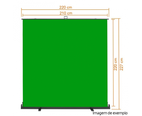 WALIMEX PRO Fundo Roll-Up 210X220cm - Verde Chromakey