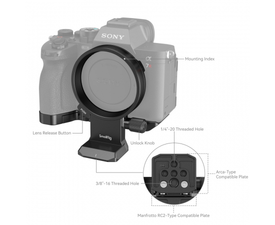 SMALLRIG 4148 Sapata Rotativa Horizontal para Vertical para Sony E