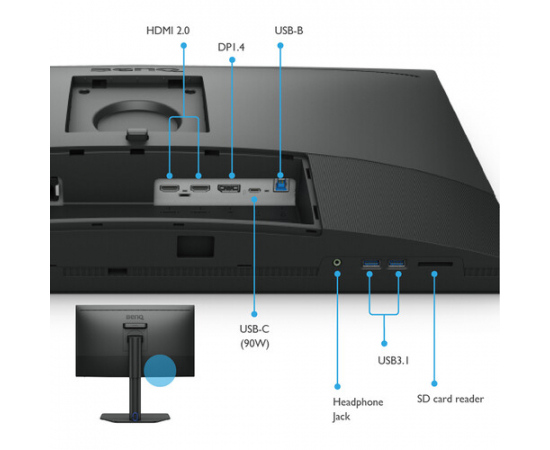 BENQ Monitor 27" para Fotógrafos 2K HDR Adobe RGB SW272Q