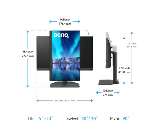 BENQ Monitor 27" para Fotógrafos 2K HDR Adobe RGB SW272Q