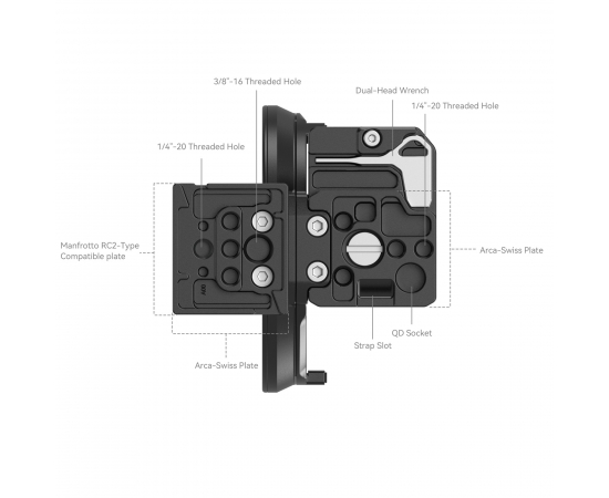 SMALLRIG 4300 Sapata Rotativa Horizontal para Vertical para Canon R