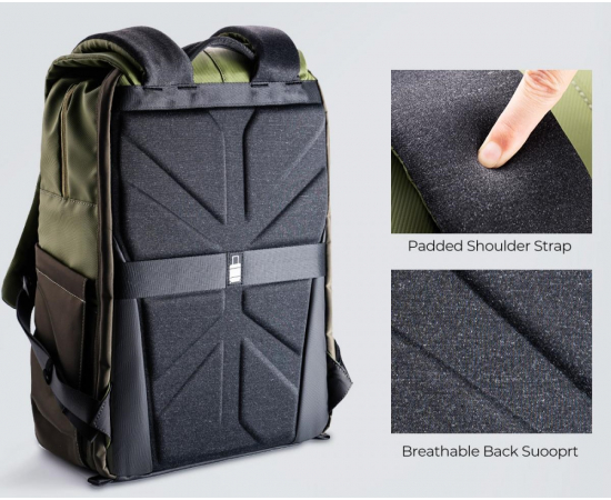 K&F CONCEPT Mochila para Equipamento Fotográfico KF13.087AV2 - 20L (Verde Exército)
