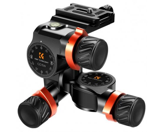 K&F CONCEPT Cabeça 3 Eixos Alumínio GD-3W