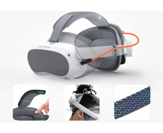 BOBOVR Head Strap Ajustável + Bateria para VR Pico4