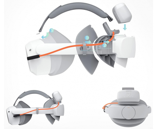 BOBOVR Head Strap Ajustável + Bateria para VR Pico4