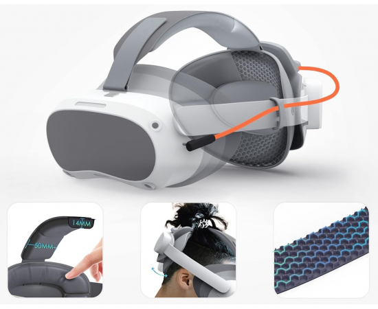 BOBOVR Head Strap Ajustável + Duas Baterias para VR Pico4