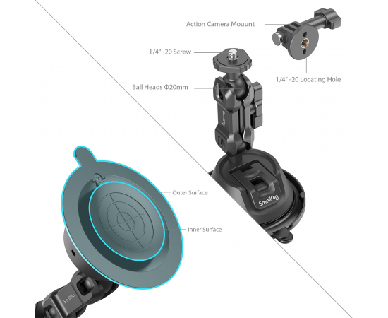 SMALLRIG 4193 Suporte de Câmara com Ventosa SC-1K