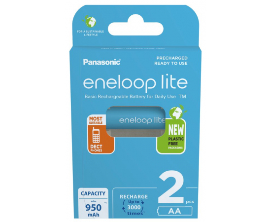 ENELOOP Lite Plastic FREE Pilha Recarregável R6 AA 950mAh - 4 Unidades