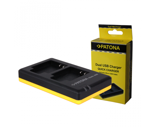 PATONA Carregador Duplo USB para 2 Baterias Olympus LI-50B / LI-90B / LI-92B