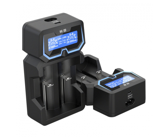 XTAR Carregador para Baterias Cilíndricas Iões de Lítio 18650 X2