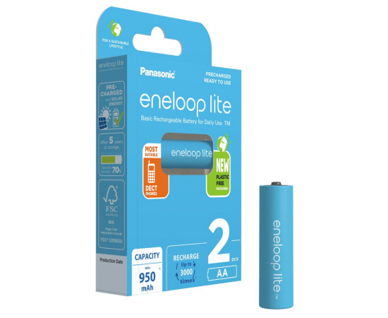 ENELOOP Lite Plastic FREE Pilha Recarregável R6 AA 950mAh - 4 Unidades