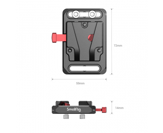 ​SMALLRIG 2987 Placa para Bateria de Montagem Mini V