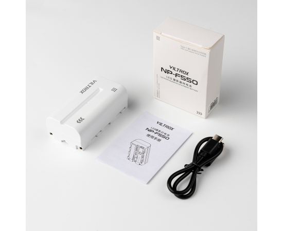 VILTROX Bateria NP-F550 2200mAh com porta USB-C