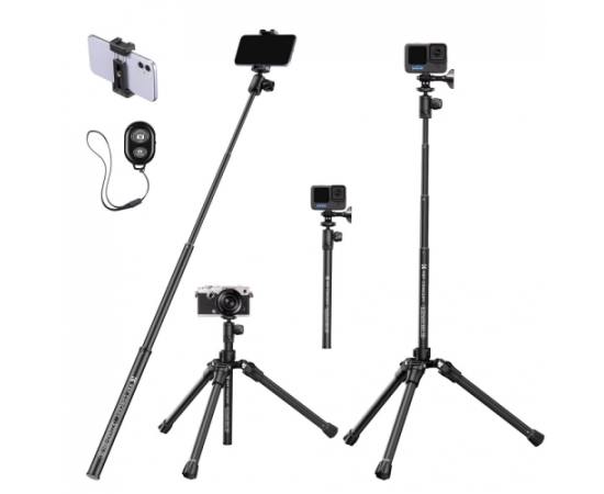 K&F CONCEPT A255A4 Tripé Portátil com Selfie-Stick e Suporte Smartphone