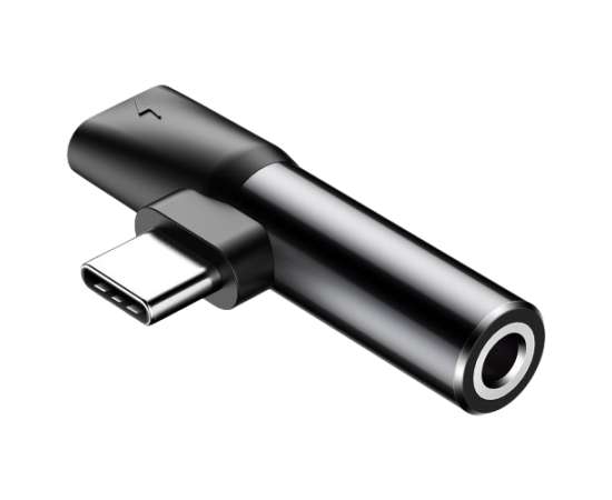 Adaptador USB-C para Jack 3.5mm e USB-C Fêmea