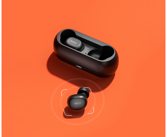 QCY Earphones sem fio TWS T1C - Preto