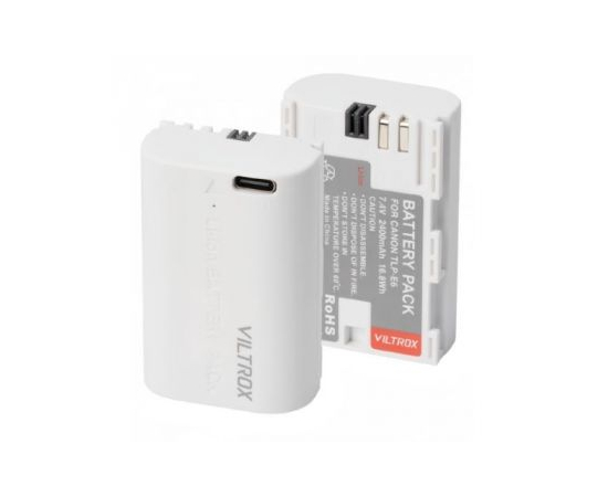 ​VILTROX Bateria TLP-E6 2400mAh com porta USB-C