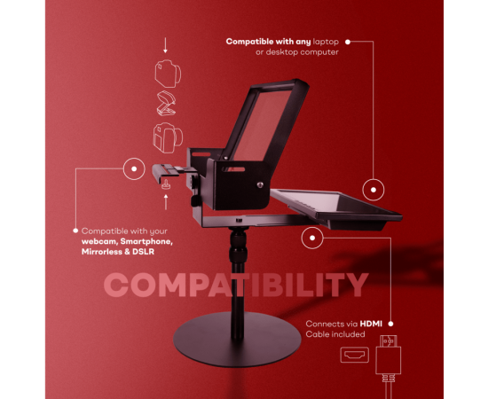 TELEPROMPTER PAD  EyeMeeting Desktop para monitor de 10.1