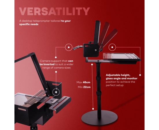 TELEPROMPTER PAD  EyeMeeting Desktop para monitor de 10.1