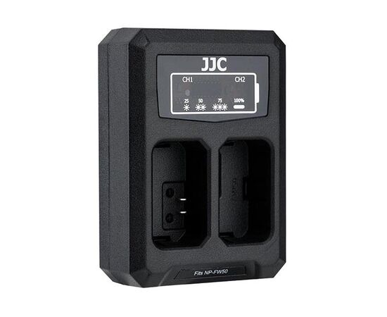 ​JJC Carregador USB Duplo para Baterias NP-FW50