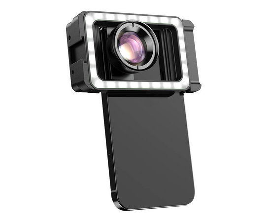 APEXEL Lente Smartphone Macro APL-HB100FL23 100mm LED - Preto