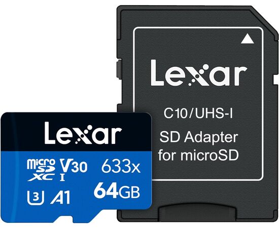 LEXAR Professional MicroSDXC 633x 100MB/s Classe 10 U3 UHS-I - 64GB