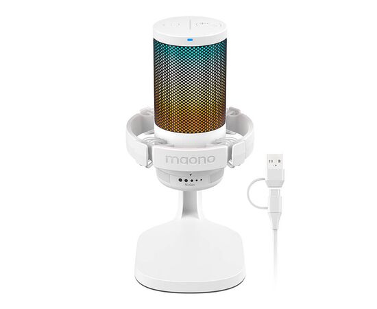 MAONO Microfone Cardióide DGM20 RGB - Branco