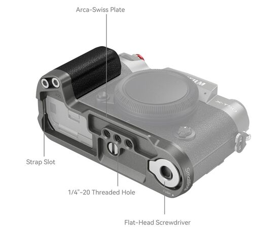 SMALLRIG 4712 L-Shape Grip Silicone Fujifilm X-T50 - Grafite