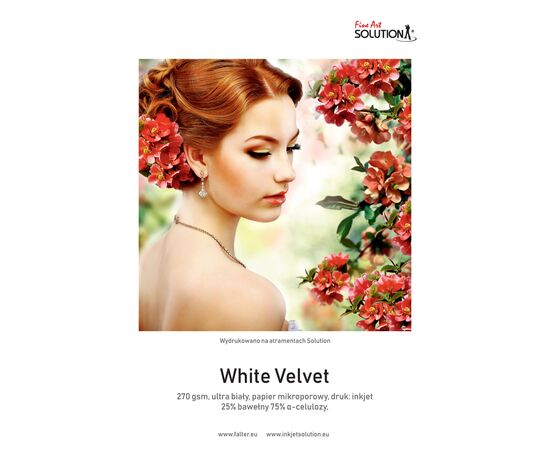SOLUTION Papel para Impressora Jacto de Tinta Fine Art WHITE VELVET (270g/m2) - Rolo de 61cmx15m