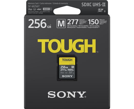 SONY Tough M SDXC SF-M128T 277MB/s Classe 10 V60 U3 UHS-II 4K - 256GB