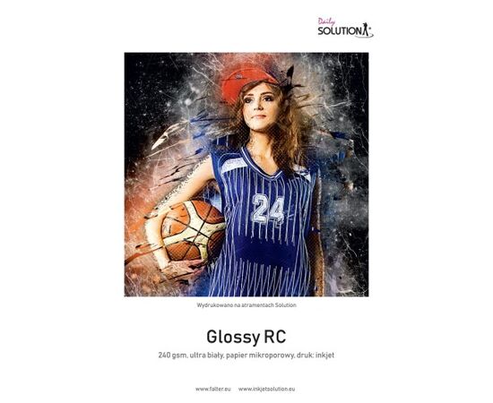 SOLUTION Papel para Impressora Jato de Tinta GLOSSY RC Ultra White 10x15 (240g/m2) - 100 Folhas