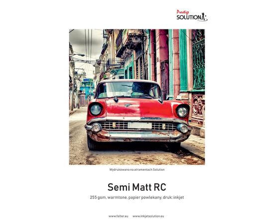 SOLUTION Papel para Impressora Jacto de Tinta SEMI MATT RC ULTRA WHITE 13x18cm (255g/m2) - 100 Folhas