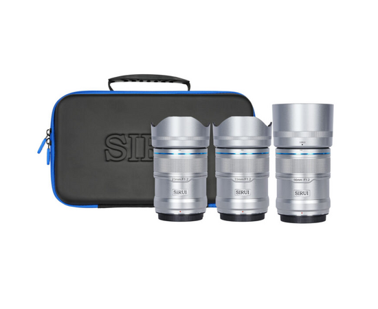 SIRUI Kit Sniper Series 23mm, 33mm, 56mm f/1.2 AF- Fujifilm X (Silver)