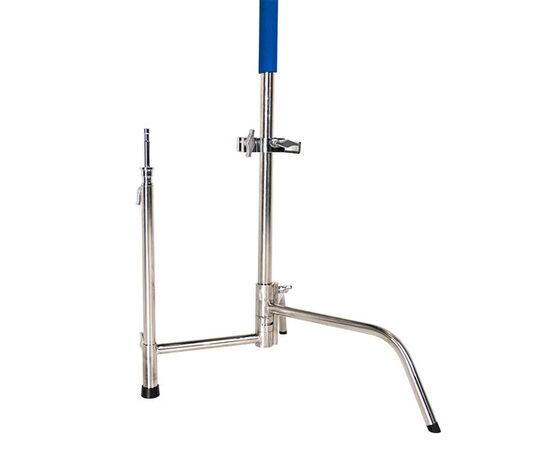 SAVAGE Kit C-Stand Aço Inoxidável 290cm com Braço Inclinável e Fundo Branco