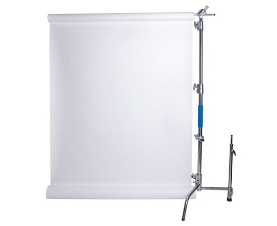 SAVAGE Kit C-Stand Aço Inoxidável 290cm com Braço Inclinável e Fundo Branco