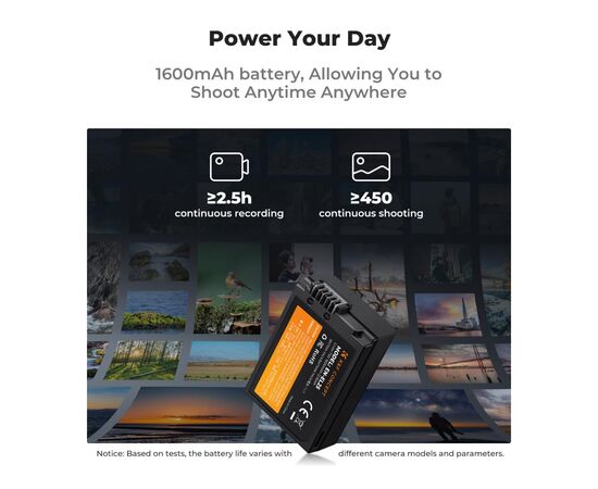 K&F CONCEPT Kit Carregador duplo + 2 baterias EN-EL25