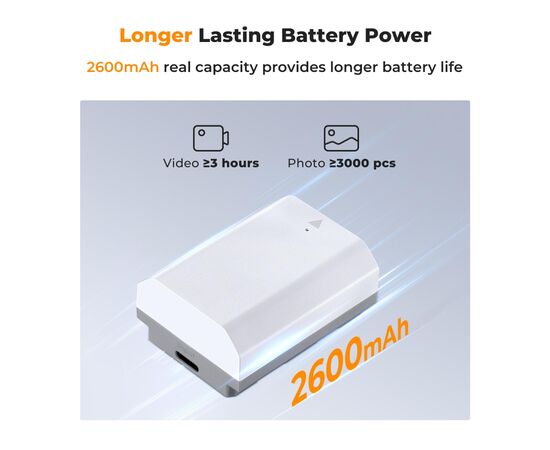 K&F CONCEPT Bateria com Carregamento USB-C NP-Z100 2400mAh