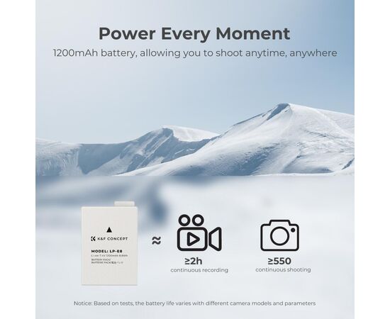 K&F CONCEPT Kit Carregador duplo + 2 baterias LP-E8