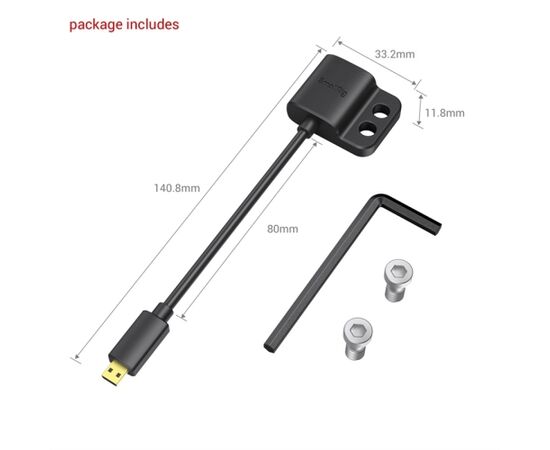 SMALLRIG 3021 Cabo Adaptador Ultra Slim 4K Micro HDMI Macho p/ Full HDMI Fêmea