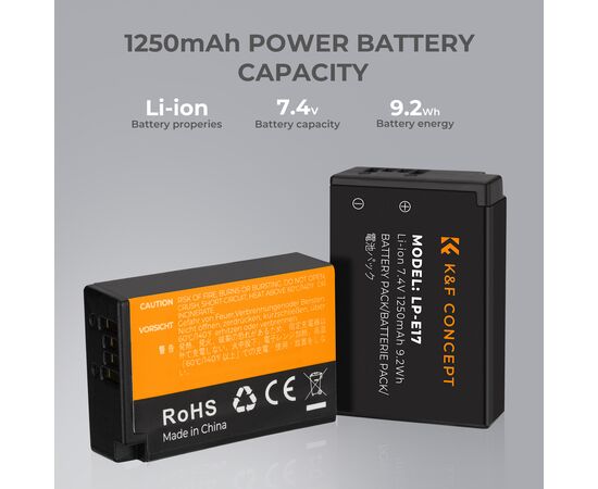 K&F CONCEPT Bateria LP-E17 1250mAh