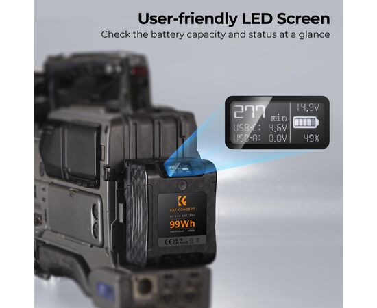 K&F CONCEPT Bateria 99Wh V-Mount 6700mAh