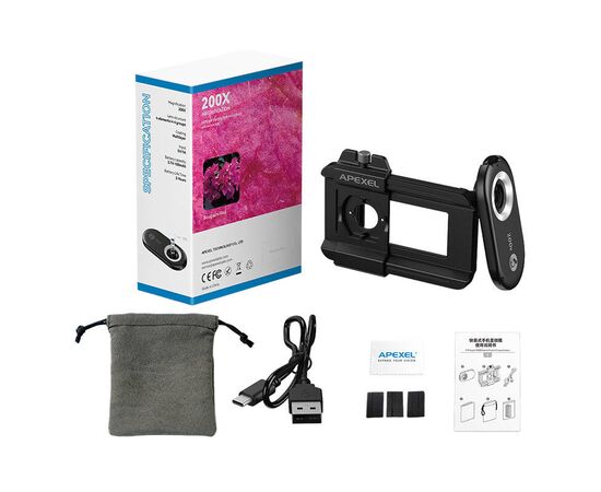 APEXEL Lente para Smartphone 200x Zoom APL-MS200