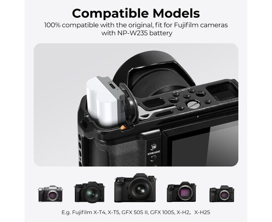 K&F CONCEPT Bateria com Carregamento USB-C NP-W235 2400mAh