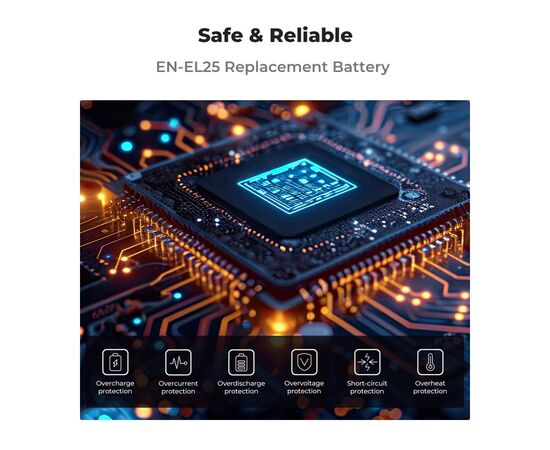 K&F CONCEPT Kit Carregador duplo + 2 baterias EN-EL25