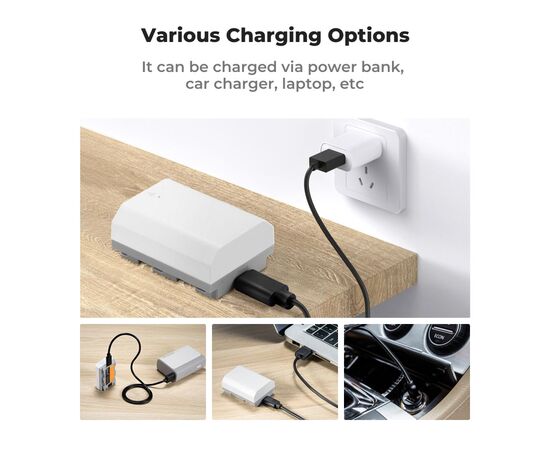 K&F CONCEPT Bateria com Carregamento USB-C NP-Z100 2400mAh