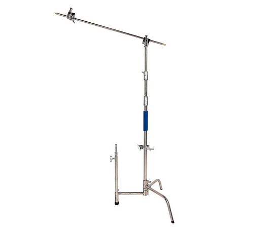 SAVAGE Kit C-Stand Aço Inoxidável 290cm com Braço Inclinável e Fundo Branco